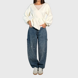 Adelina - Pantalons en denim type carpenter pour femme