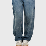 Adelina - Pantalons en denim type carpenter pour femme