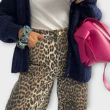 Chandra - Jeans vintage avec imprimé léopard