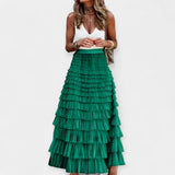 Valerie - Jupe Boho avec Bord en Satin de Maille