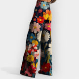 Laura - Pantalons à fleurs avec jambes larges